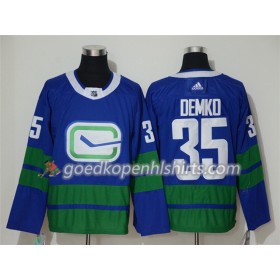 Vancouver Canucks Thatcher Demko 35 Alternate Adidas 2019-2020 Blauw Authentic Shirt - Mannen